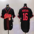 Nike San Francisco 49ers #16 Joe Montana black Mexico baseball jerseys Joint name-BD 01