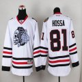 2015 Chicago Blackhawks #81 Marian Hossa white hockey jerseys(1)