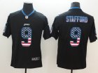 Nike Lions #9 Matthew Stafford black Color Rush Limited USA flag Jerseys