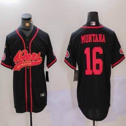 Nike San Francisco 49ers #16 Joe Montana black Mexico baseball jerseys Joint name-BD