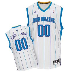 New Orleans Hornets Custom white adidas Home Jersey for sale