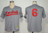 St. Louis Cardinals 6# Stan Musial Grey MLB Jerseys M&N 1956