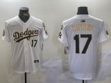 2024 World Series Los Angeles Dodgers #17 Shohei Ohtani white gold fashion majestic baseball Jerseys-BD