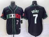 2023 World Cup Mexico #7 Julio Urias black majestic baseball jerseys 74