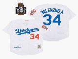 Los Angeles Dodgers 34 Fernando Valenzuela white throwback mlb jersey-SG