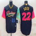 Nike San Diego Padres #22 Juan Soto black red green majestic baseball jerseys 02