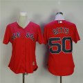 Women Boston Red Sox #50 Mookie Betts red majestic baseball Jersey