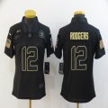 Women Nike Green Bay Packers #12 Aaron Rodgers black Salute To Service Limited Jersey-BD