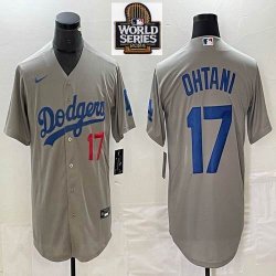 Los Angeles Dodgers #17 Shohei Ohtani Nike gray majestic baseball Jersey