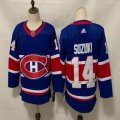 Adidas Montreal Canadiens #14 Nick Suzuki blue hockey jersey-FH