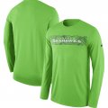 Men's Seattle Seahawks Nike Neon Green Sideline Seismic Legend Long Sleeve T-Shirt