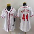 Youth Nike Cincinnati Reds Elly De La Cruz white majestic baseball jerseys -BD 01