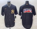 Nike New York Yankees blank black gold majestic baseball Jersey 18