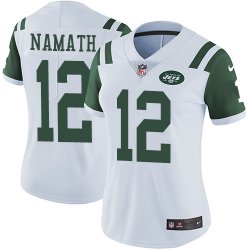 Women Nike New York Jets #12 Joe Namath White Color Rush Limited Jersey