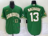 Nike San Diego Padres #13 Manny Machado green MLB Baseball jerseys Joint name-BD