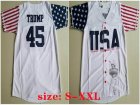 Custom Baseball Jersey Donald Trump 45 USA Baseball Jersey Commemorative Edition Stitched Sewn White Movie Jerseys