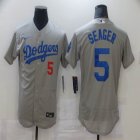 Nike Los Angeles Dodgers #5 Corey Seager gray Flexbase Authentic Collection Jersey-BD