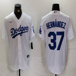 Nike Los Angeles Dodgers #37 Enrique Hernandez white majestic baseball jerseys