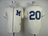 2014 Milwaukee Brewers Authentic 9 Segura Cerveceros beige mlb Jersey