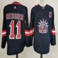 Adidas New York Rangers #11 Mark Messier dark blue hockey jersey-PD