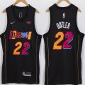 Nike Miami Heat #22 Jimmy Butler black basketball jerseys-XD