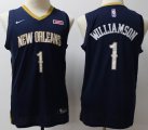 Youth Nike New Orleans Pelicans #1 Zion Williamson blue NBA basketball jersey -S8