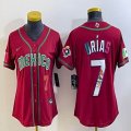 Women 2023 World Cup Mexico #7 Julio Urias red majestic baseball jerseys 16