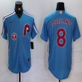 Nike Philadelphia Phillies Nick Castellanos skyblue throwback majestaic baseball jersey 01