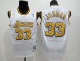 nba adidas los angeles lakers #33 abdul-jabbar jerseys white