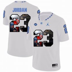 North Carolina Tar Heels Michael Jordan #23 white Printing fashion version college football jersey-2