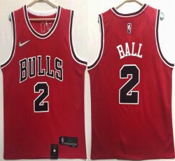 Nike Chicago Bulls #2 Lonzo Ball red nba basketball jerseys-XD