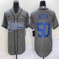 Nike Los Angeles Dodgers #50 Mookie Betts Hemp grey majestic baseball jerseys Joint name -BD 02