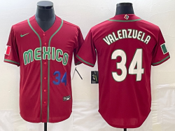 2023 World Cup Mexico #34 Fernando Valenzuela red blank majestic baseball jerseys 27