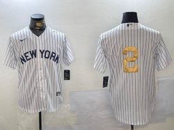 Nike New York Yankees #2 Derek Jeter White fashion majestic baseball Jersey-BD 02