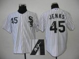 Chicago White Sox 45 JENKS white mlb signature jerseys