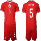 2022 World Cup Wales team #5 MEPHAM red soccer jerseys home