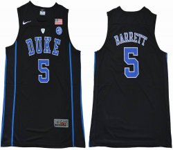 Duke Blue Devils #5 Barrett V Neck College Basketball Jersey -black