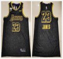 Los Angeles Lakers #23 LeBron James black Snake pattern style nike NBA jersey