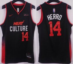 Nike Miami Heat #14 Tyler Herro black nba basketball jerseys city version