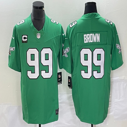 Philadelphia Eagles #99 Jerome Brown Green throwback Color Rush Limited Jersey C patch-BD