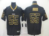 Nike Pittsburgh Steelers #55 Devin Bush Lights Out Black Color Rush Limited Jerseys