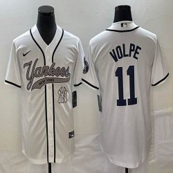 Nike New York Yankees #11 Anthony Volpe white majestic baseball Jerseys Joint name 05