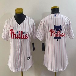 Women Nike Philadelphia Phillies blank white majestic baseball jersey big logo