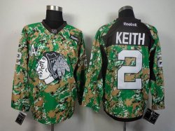 Reebok Chicago Blackhawks KEITH #2 camo Green nhl Jersey