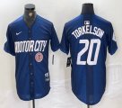 Nike Detroit Tigers #20 Spencer Torkelson blue Majestic baseball jerseys city version 03