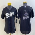 Youth Los Angeles Dodgers blank black majestic baseball Jerseys-BD 04