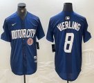 Nike Detroit Tigers #8 Matt Vierling blue Majestic baseball jerseys city version 03