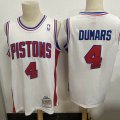 Detroit Pistons #4 Joe Dumars white throwback nba Jersey-LC