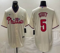 Nike Philadelphia Phillies #5 Bryson Stott beige majestic baseball jerseys