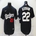 Los Angeles Dodgers #22 Clayton Kershaw black majestic baseball jerseys-BD